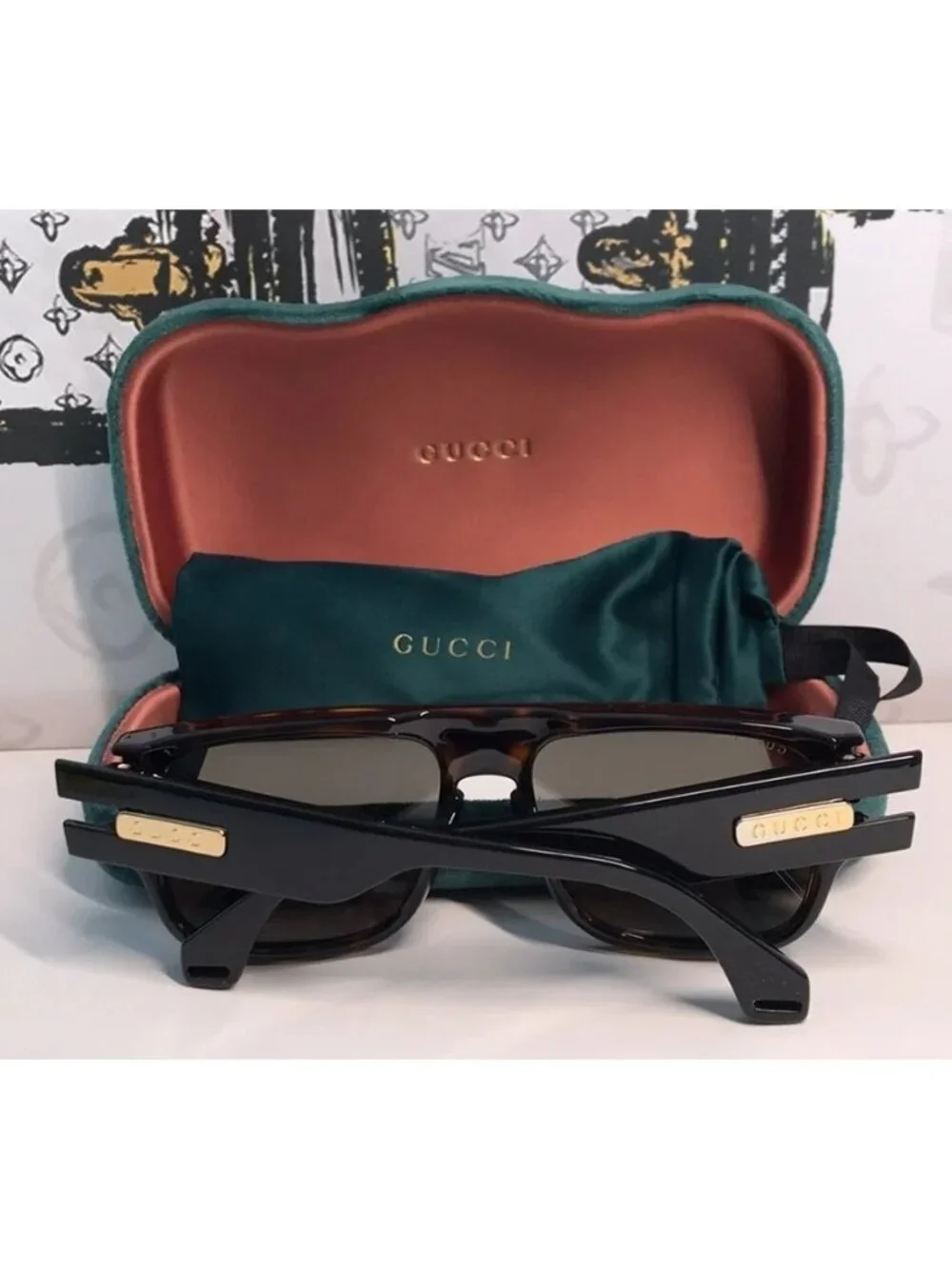 New Authentic Gucci Tortoise Shell Sunglasses GG0664s 004